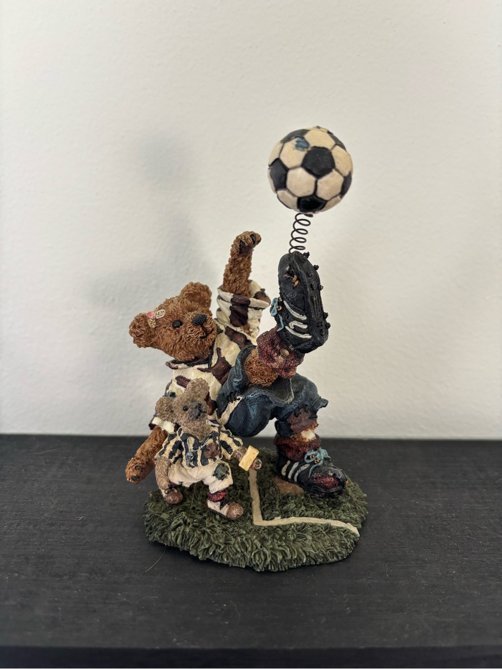 Boyds Bears Bearstone Collection Rocky Bruin Soccer Figurine #228307